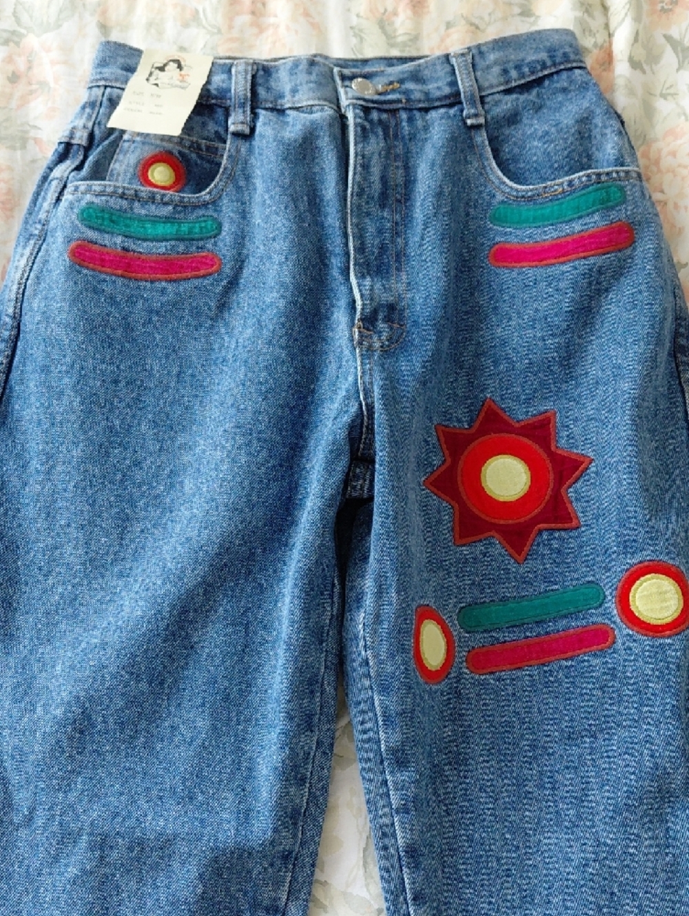 Boom Boom Embroidered Patch Jeans - Picture 6 of 8
